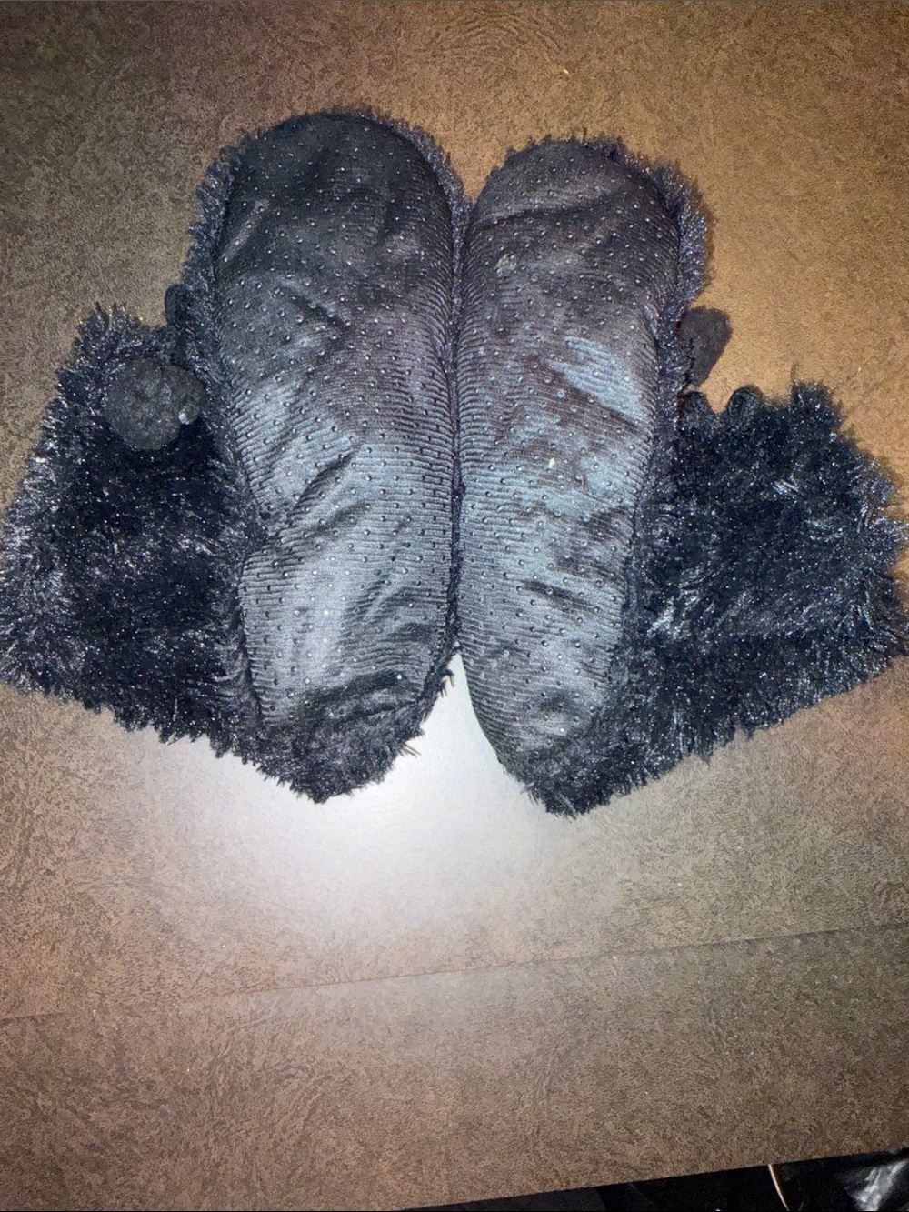 Plush Fuzzy Pom-Pom Slipper Boots - Black - Picture 4 of 8
